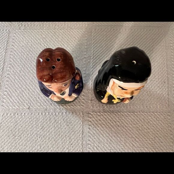 Nun & Schoolgirl Salt and Pepper Shakers-Ceramic- Plastic Plugs-Used on a TV - Picture 7 of 10